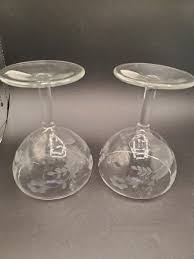 Set of 2 Princess House Pattern is Unknown Stems Wine Goblets Glasses 4.75" tal | eBay