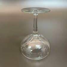 Clear Glass Etched Wine Glass Stemmed 4 1/4" high | eBay