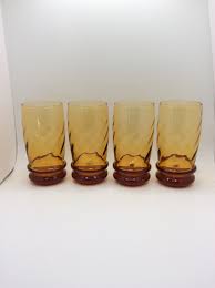 Libbey Flat Iced Tea Glasses Malibu Gold Set of 4 Vintage ...