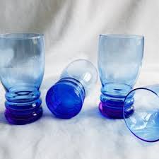 Viking Georgian Cobalt Blue Water Glasses Goblets Honeycomb Stemmed Wine Goblets /set of 2 - Etsy