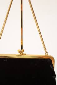 60s Plush Black Velvet Cocktail Handbag, Mid-century Velvet Pouch Purse - Etsy