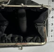 Vintage MCM Black File Clutch Evening Bag Silver Tone Rhinestones Frame | eBay