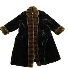 Tissavel France Plush French Brown Simulation Fur Coat Women Bust Approx. 48" | eBay