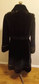 Vtg 70s Borgazia Black Brown Faux Fur Belted Long Coat Russel Taylor Union Label | eBay