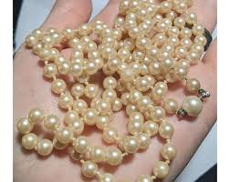 Vintage Faux Pearl Opera Necklace - Etsy