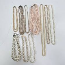 Vintage Faux Pearl Costume Jewelry Necklace Lot of 10 Multi ...