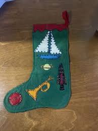 Vintage Handmade Felt Christmas Sequins Stocking | eBay