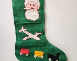 Vintage Green Felt Santa Christmas Stocking 3D Large Country Primitive Stars 26" - Etsy