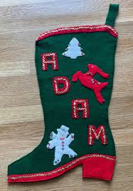 Vintage Hand-Made Boot/ Heel Felt & Sequined Christmas ...