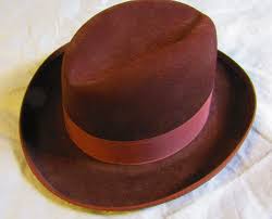 Stacy Adams Men's Wool Felt Fedora BROWN w/PLUM Lining Hat Sz. L VTG RN31905 USA | eBay
