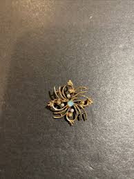 Antique Victorian 10k Gold Fire Opal Seed Pearl Pendant/ Pin ...