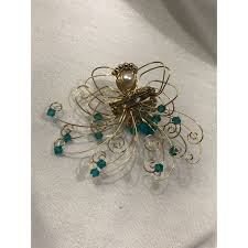 La Bona Angelica wire angel pin, blue gemstone and pearl ...