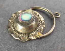 Flower Abalone 925 Sterling Silver Vintage Pendant for ...