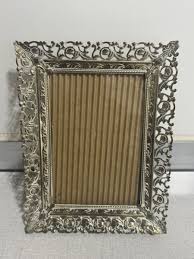 VTG filigree photo frame Metal gold color floral design easel backing 8”x10” | eBay