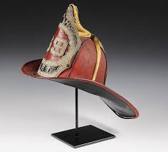 Lot - 19TH C FIREMAN'S HELMET - Painted Leather Helmet from ...