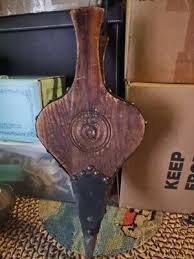 Vtg Bellow Fireplace blower hand pump tool Crest Wooden Black Leather Farmhouse | eBay