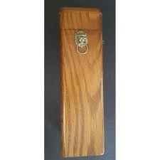 Vintage Oak Wood Fireplace Mantle Match Box With Gold Lion ...