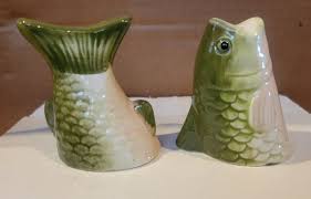 Fish Shaped Ceramic Salt and Pepper Shakers | eBay