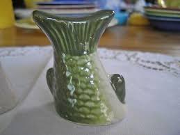 Fish Green Trout Ceramic Salt & Pepper Shakers ~ | eBay