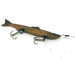 2 Vintage Rubber Fishing Lures: Sucker and Trout Baits ...