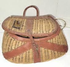 Lot - Vintage Fly Fishing Wicker Creel