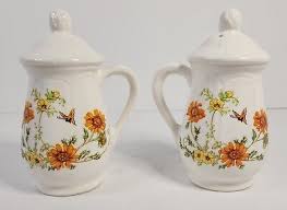 Vintage Salt & Pepper Shakers(1970's) Flowers & Butterflies ...
