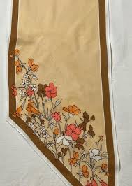 Vintage 1980s Vera Tan Polyester Scarf Delicate Floral Pink Orange White | eBay