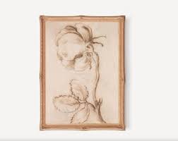 Vintage Botanical Floral Sketch Rose Flower Printable Art ...