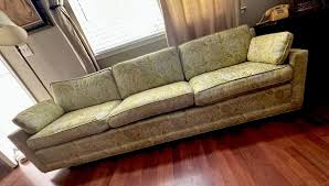 VTG MCM Low Rise Couch 97”x32.5”x28” Yellow Floral Pastel ...