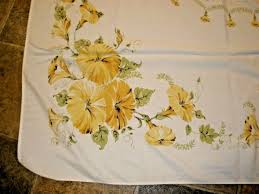 Vintage Tablecloth White with Yellow Flowers Floral BEAUTIFUL 52" x 54" (O6) | eBay