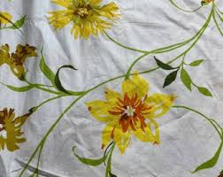 Big Yellow Blooms- Vintage Fabric Deadstock 80s Orange Vines - Etsy Australia