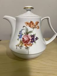 Henneberg porzellan 1777 Tea Pot White With Floral Design | eBay