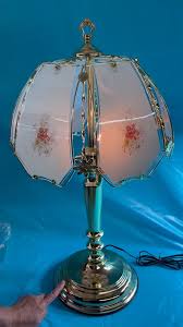 Art deco Pumpkin style large base touch on table lamp | eBay