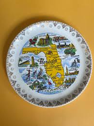 1960s Florida Ornamental Souvenir Plate | Vintanthro Modern & Vintage