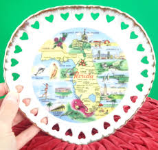 Vintage Retro Florida Souvenir State Heart Plate Landmarks Decorative Collector Wall Decor 1950s 1960s Mid Century Home Accent Gift Keepsake - Etsy