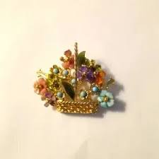 Swoboda | Jewelry | Vintage Swoboda Flower Basket Brooch | Poshmark