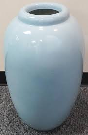 Lot - Cerulean Blue Glazed Ceramic Floor Vase, H: 24 in. (61 ...