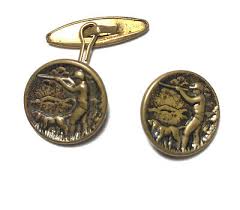 Vintage Hunting Cufflinks Hunt Club Hunter Dog Antique 1 ...