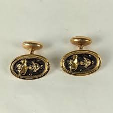 14k Art Nouveau Maiden Cufflinks For Sale at 1stDibs