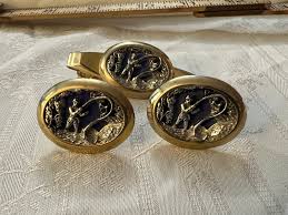 1960s Country Club fly fishing cufflinks and | Mercari