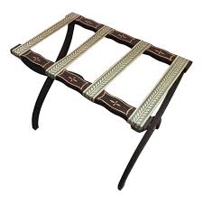 1960s Vintage Italian Painted Black Gold Green Wooden Collapsible Luggage Rack | Chairish