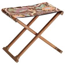 Swedish Designer, Stool, Teak, Fabric, Sweden, 1950s For ...