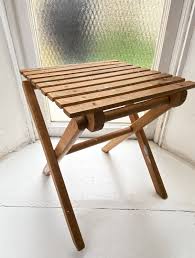 Vintage Wooden Folding Stool. - Etsy