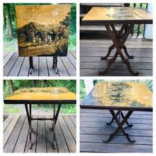 Vintage Mid Century Ferguson Brothers NY USA Wood Furniture 7380 Folding Table | eBay