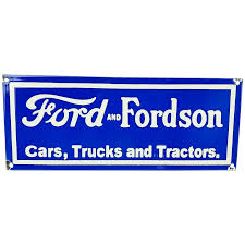 Vintage Ford And Fordson Enamelled Metal Advertising Sign ...