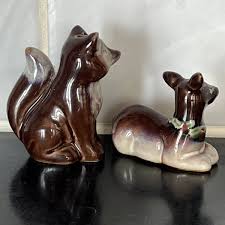 Vintage Woodland Creatures Fox & Deer Ceramic Salt & Pepper ...