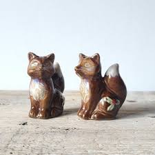 Fox Salt and Pepper Shaker Set, Holiday Shakers, Woodland ...