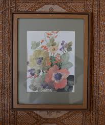 Botanical Wall Art - Vintage Floral Painting - Framed and Matted Wall Art - Nature Inspired Wall Art - 70s Floral - Cottagecore Art - Floral - Etsy