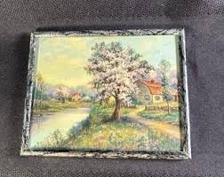 Vintage Miniature Picture - Serene Countryside Scene - Etsy
