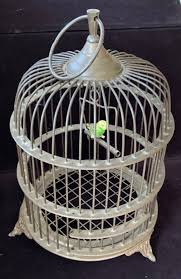 Vintage Small Footed Solid Brass Thick-Barred Bird Cage Made ...